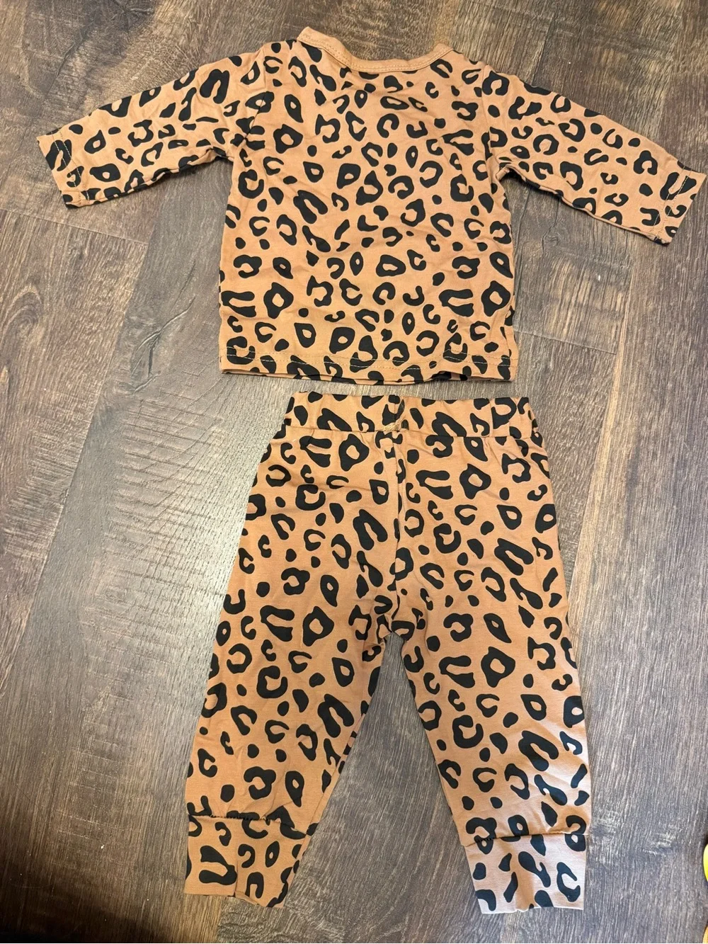 Kids Leopard Print Pajama Set - Brown
